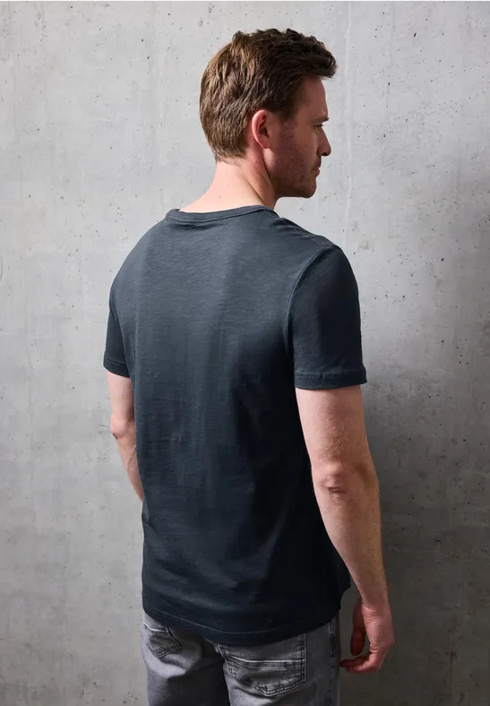 Slub T-Shirt mit Fotoprint nocturnal blue