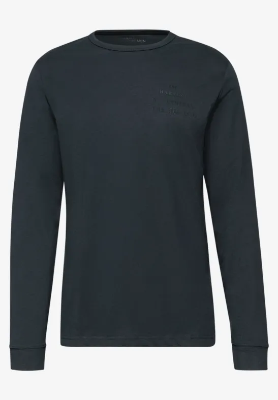 Softes Wording Langarmshirt nocturnal blue