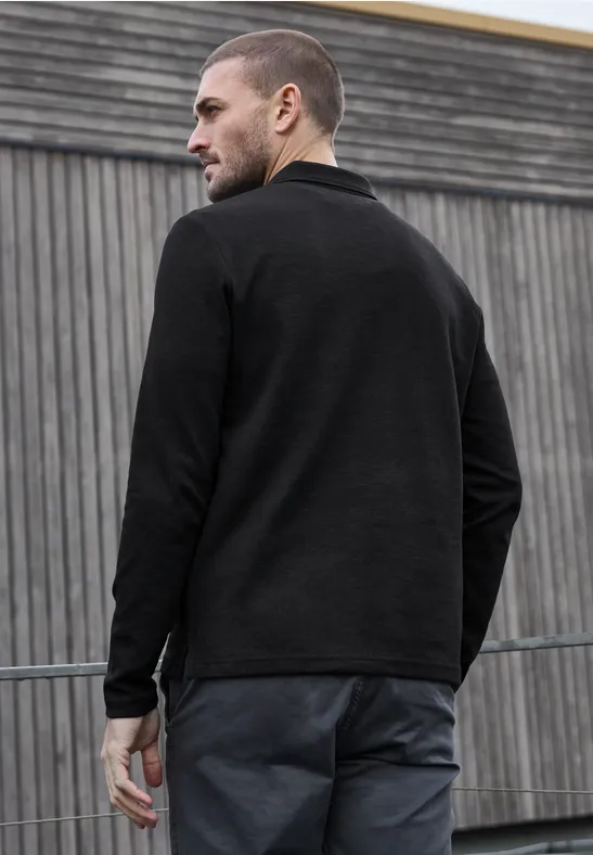 Poloshirt mit Zipper Black
