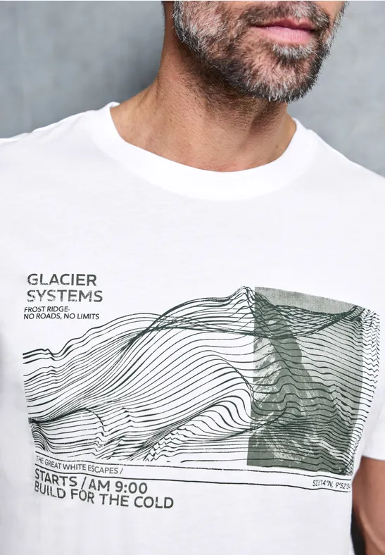 T-shirt basique avec impression sur le devant bright white