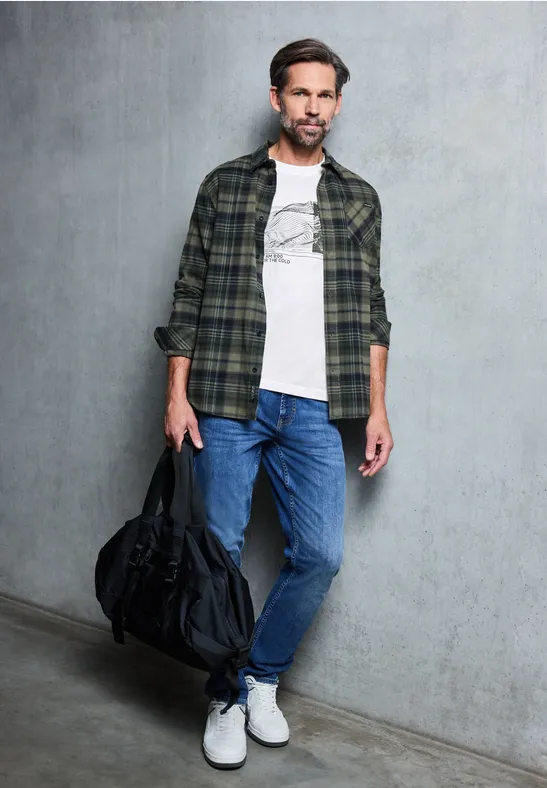 T-shirt basique avec impression sur le devant bright white