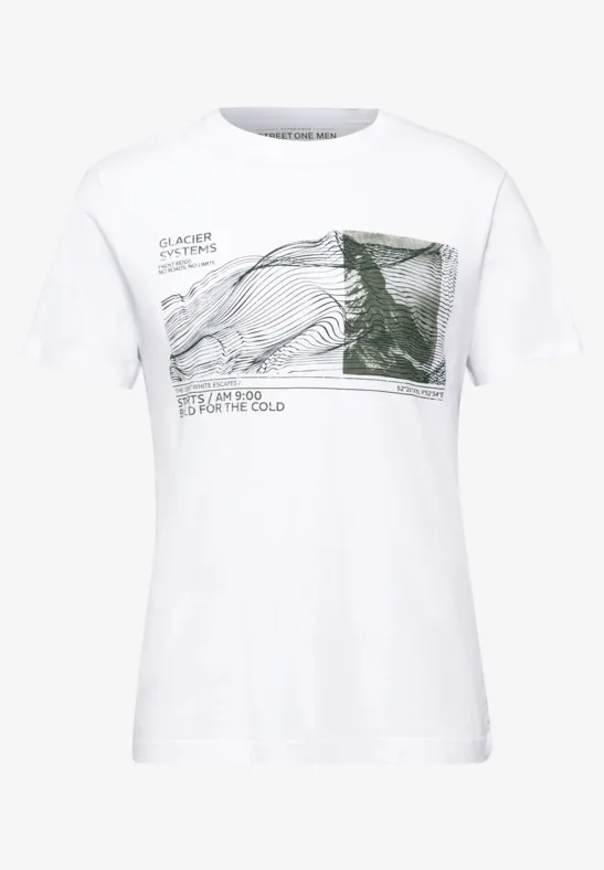 T-shirt basique avec impression sur le devant bright white