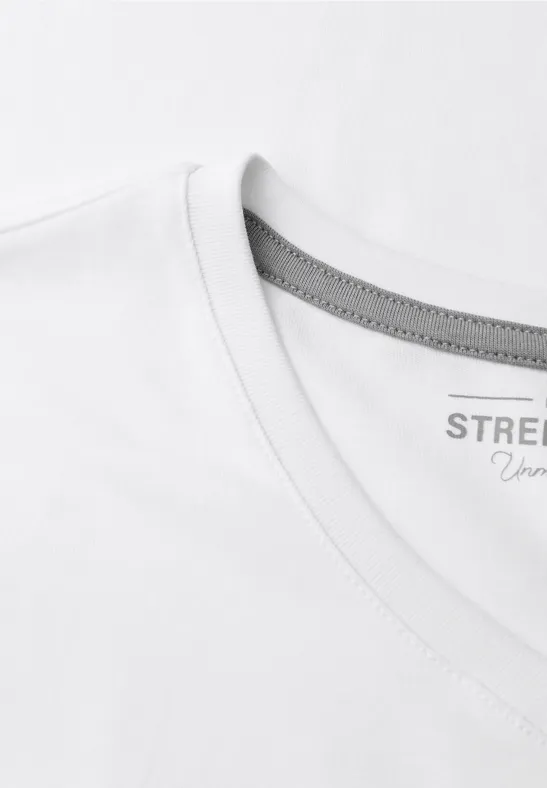 T-shirt basique à col en V White