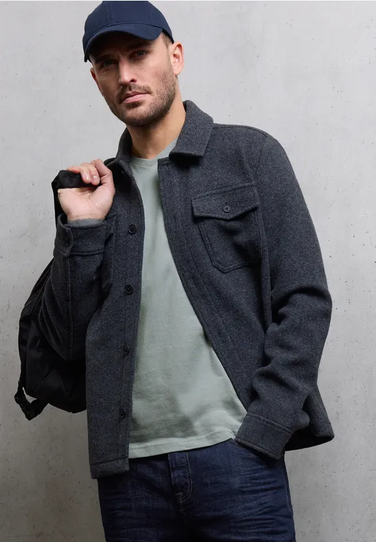 Basic V-Neck T-Shirt silver green