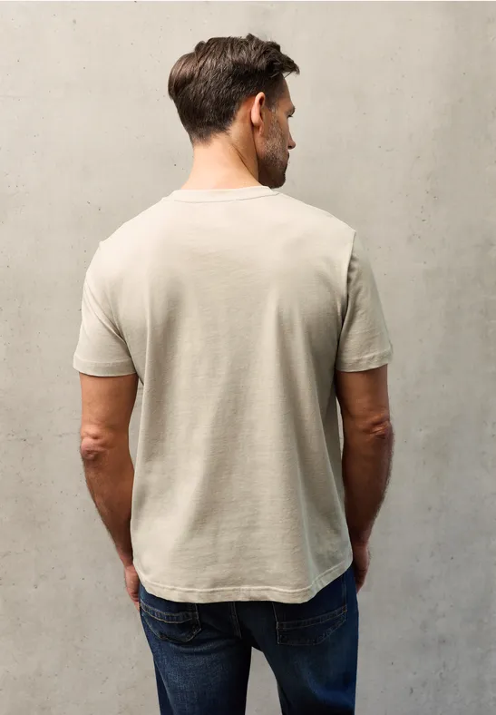 T-Shirt mit Brusttasche granite beige