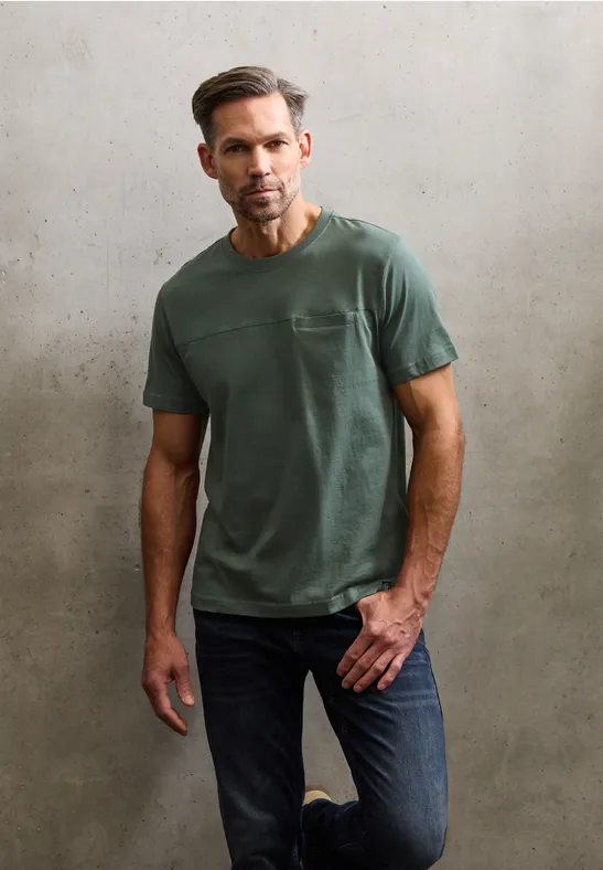 T-Shirt mit Brusttasche timeless green