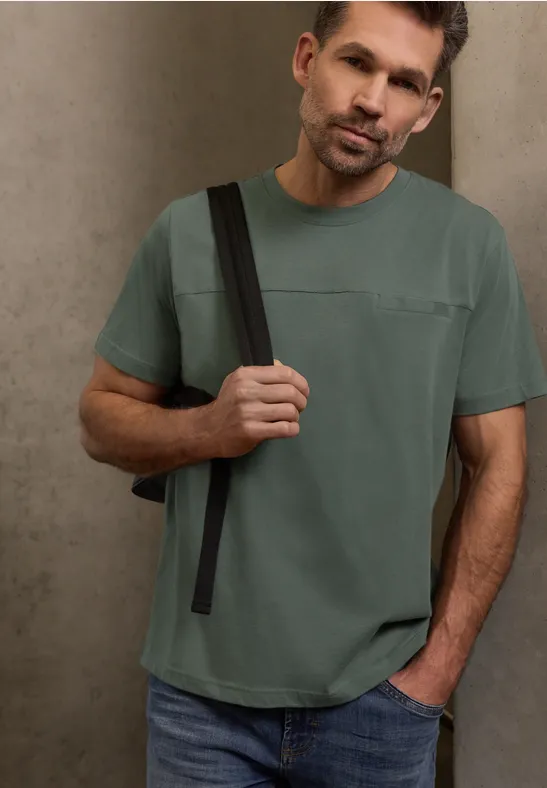 Shirt met borstzak timeless green