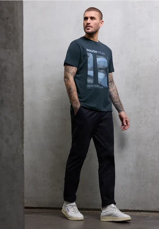 T-Shirt mit Frontprint nocturnal blue