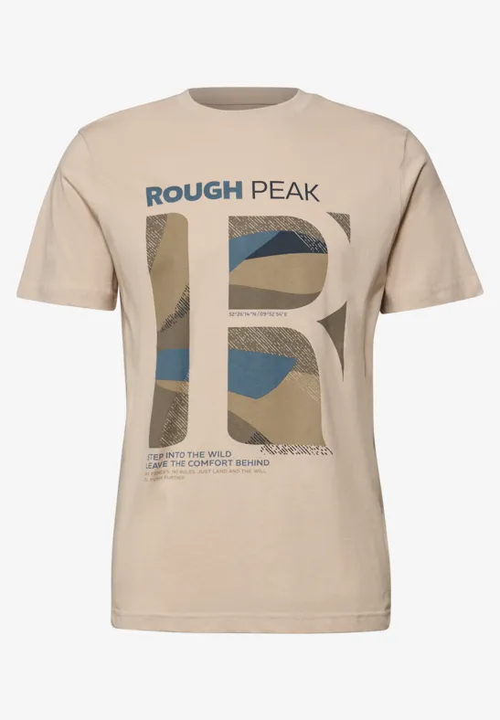 T-Shirt mit Frontprint granite beige