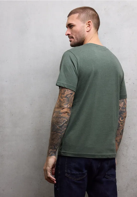 Melange-Look T-Shirt timeless green