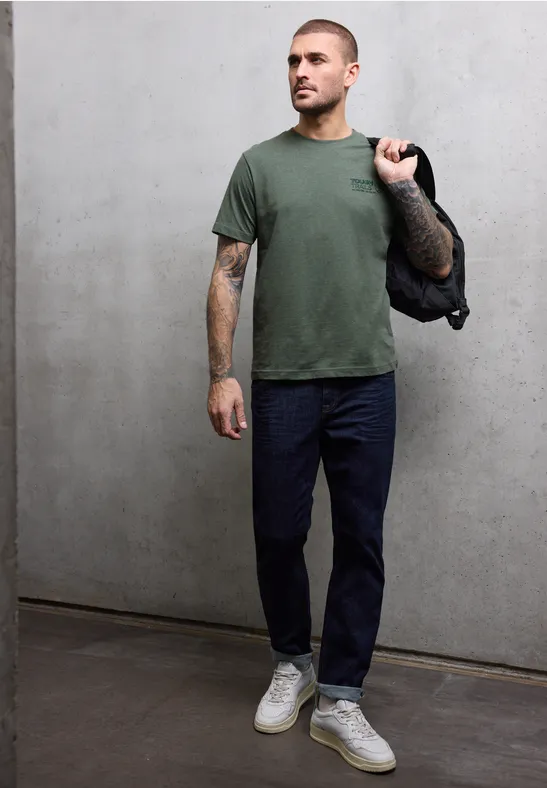 Melange-Look T-Shirt timeless green