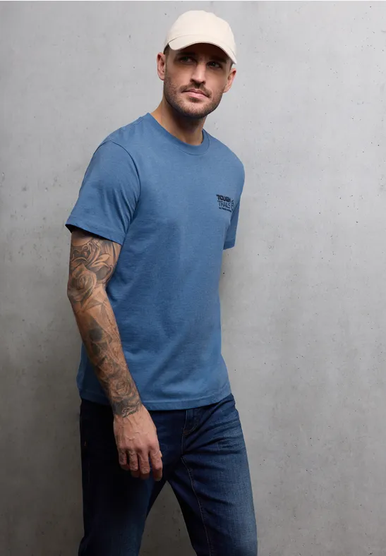 Melange-Look T-Shirt authentic blue