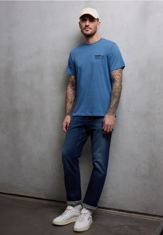 Melange-Look T-Shirt authentic blue