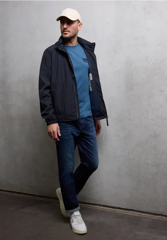 Melange-Look T-Shirt authentic blue