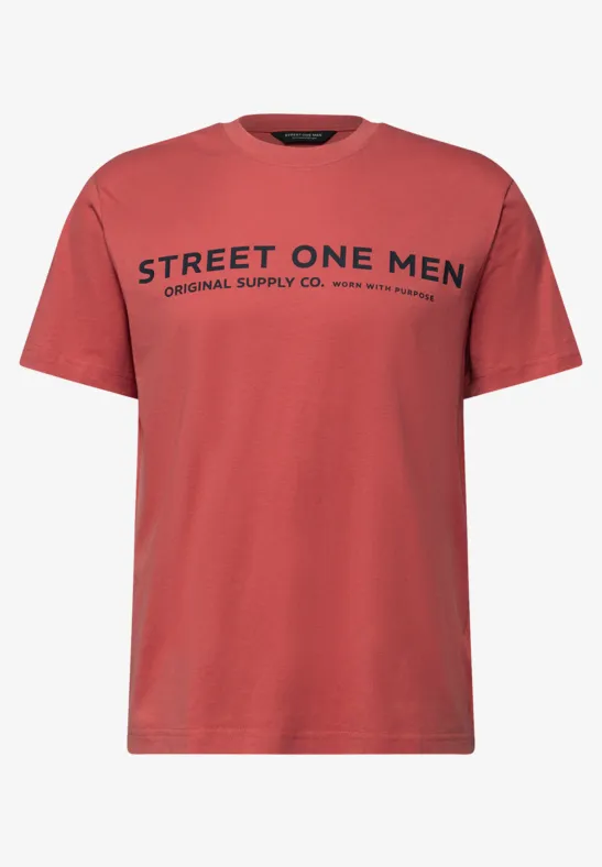 T-Shirt mit Logo-Print dull coral
