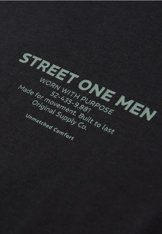 T-Shirt mit Logo-Print basic black