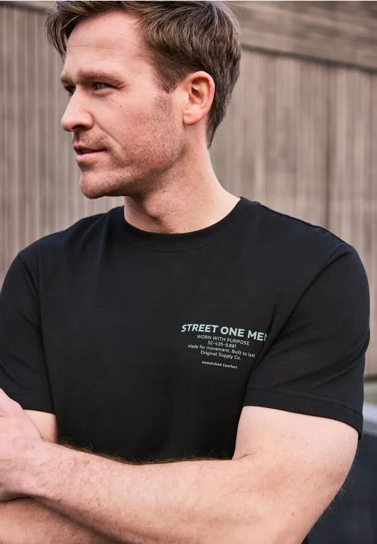 T-Shirt mit Logo-Print basic black