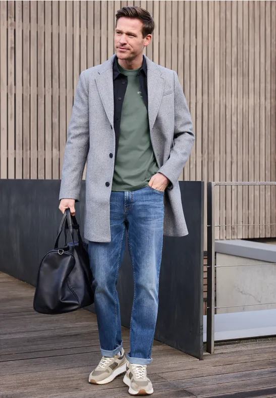 T-Shirt mit Logo-Print dusty mint