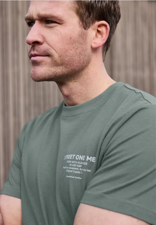 T-Shirt mit Logo-Print dusty mint