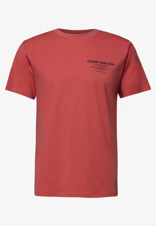 T-Shirt mit Logo-Print dull coral