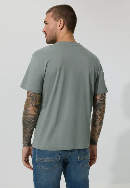 T-Shirt mit Frontprint dusty mint