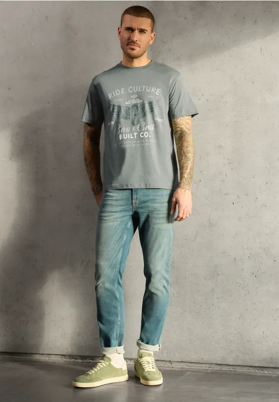T-Shirt mit Frontprint dusty mint