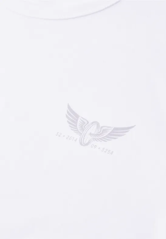 T-Shirt mit kleinem Print bright white