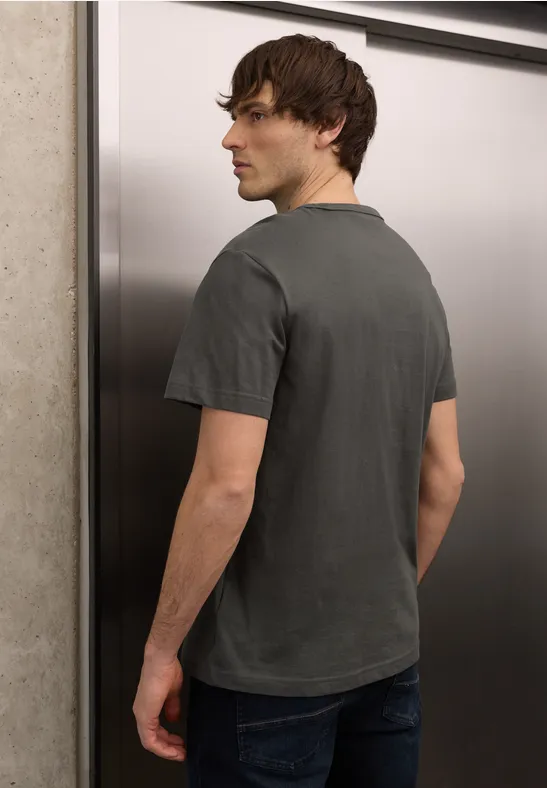 Shirt met kleine print oil grey