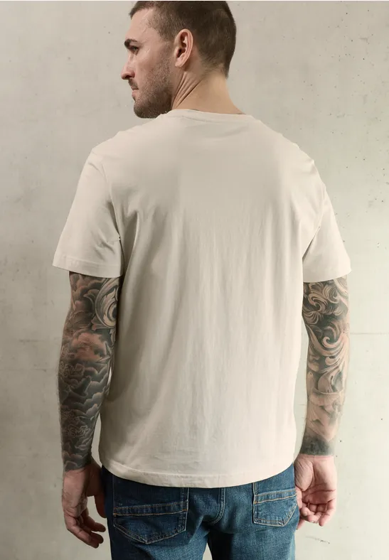 T-Shirt mit Frontprint white sand