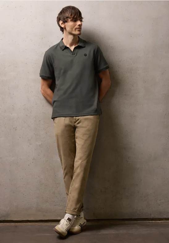 Struktur Poloshirt oil grey