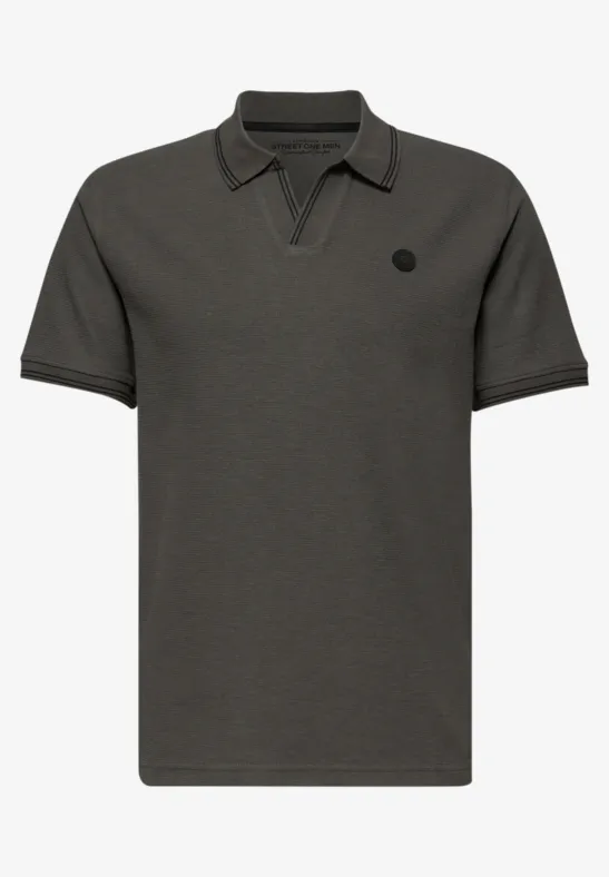 Struktur Poloshirt oil grey