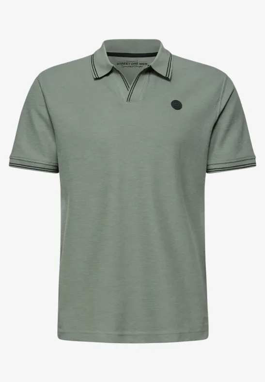 Struktur Poloshirt dusty mint