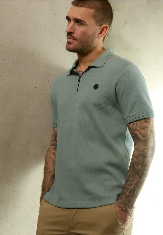 Struktur Poloshirt dusty mint