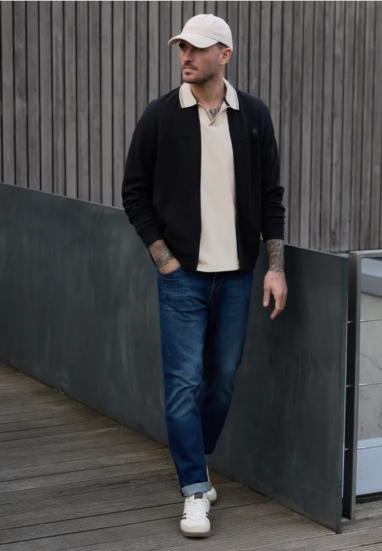 Struktur Poloshirt white sand