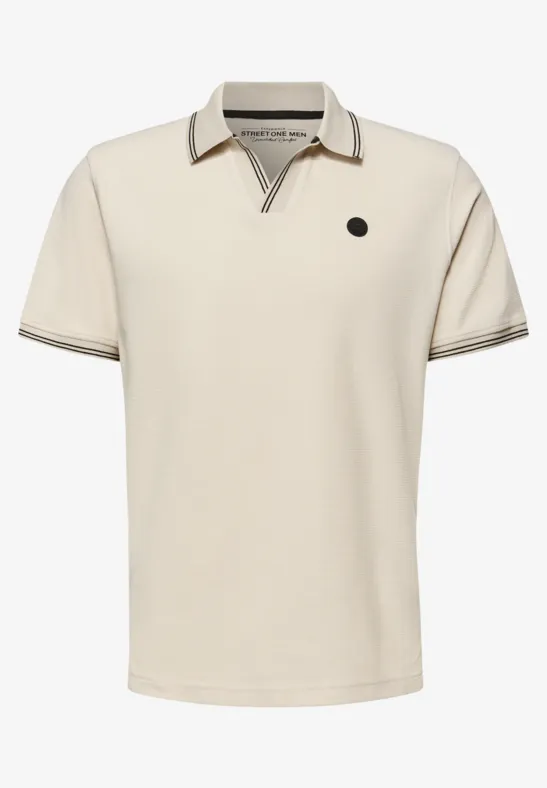 Struktur Poloshirt white sand