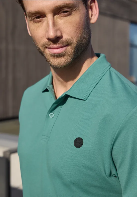 Kurzarm Poloshirt in Stretchqualität caribbean green