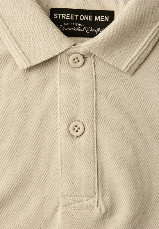 Kurzarm Poloshirt in Stretchqualität raw beige