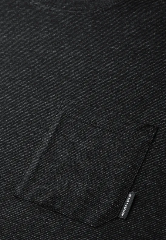 T-Shirt mit Brusttasche basic black