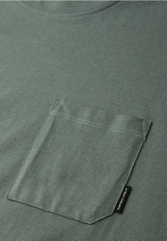 T-Shirt mit Brusttasche dusty mint