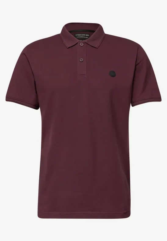 Basic Komfort-Poloshirt burnt crimson red