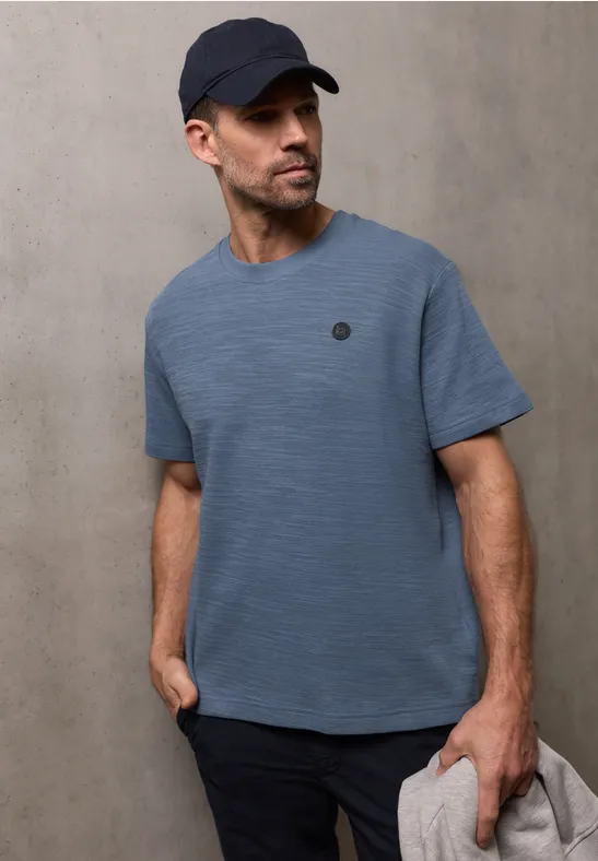 Cosy Slub T-Shirt mit Struktur ocean blue
