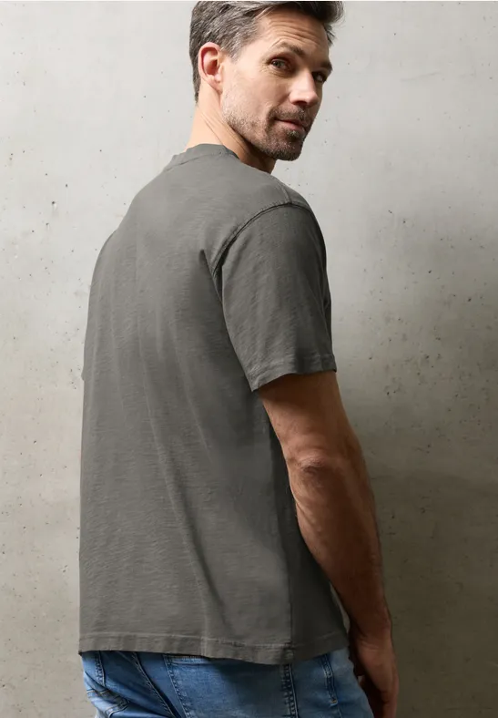 Washed-Look T-Shirt oil grey