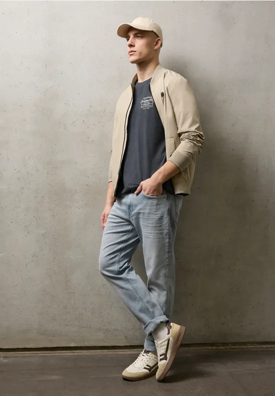 Shirt met borstprint dark ink blue