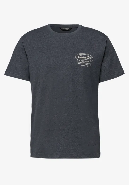 Shirt met borstprint dark ink blue