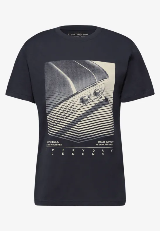 T-Shirt mit Frontprint dark ink blue