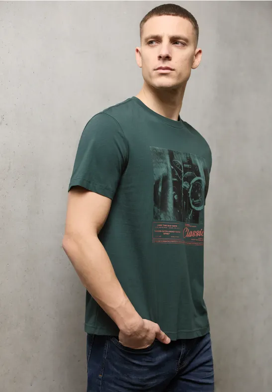 T-Shirt mit Frontprint sea green