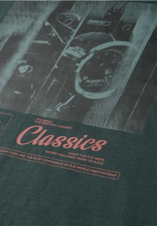 T-Shirt mit Frontprint sea green