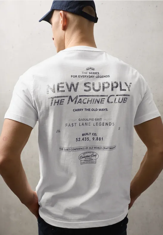 T-Shirt mit Backprint bright white