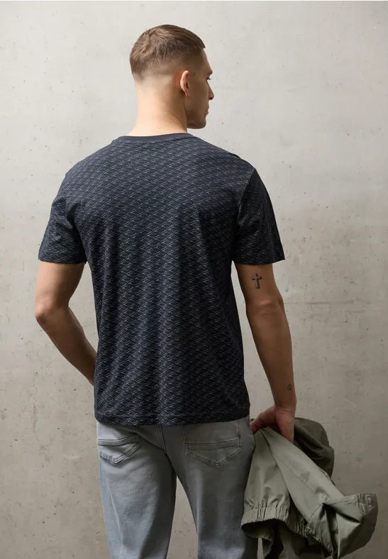 Shirt met print dark ink blue