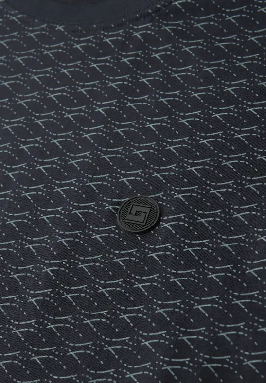 Shirt met print dark ink blue